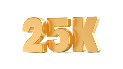 25K Follows Number 3D Render