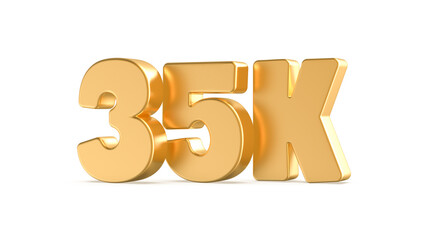 35K Follows Number 3D Render