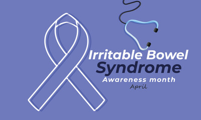Irritable bowel syndrome awareness month. background, banner, card, poster, template. Vector illustration.