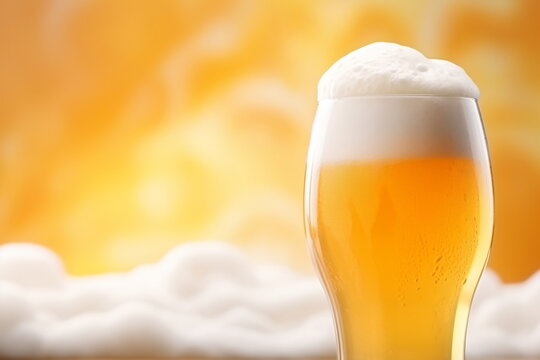 A Glass of Beer with a Frothy Head