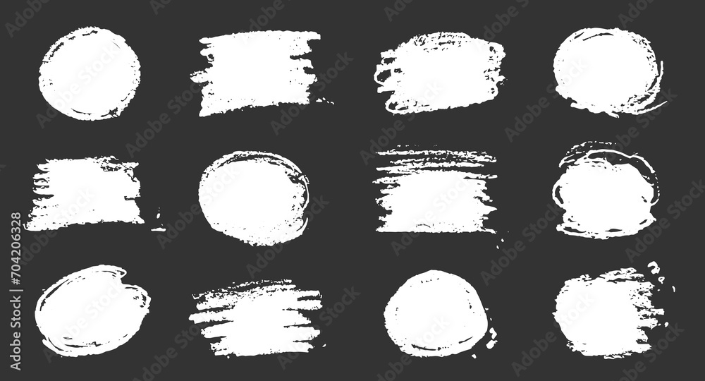 Aufkleber chalk texture stain set. hand drawn chalk background doodle effect stain collection for crayon brush