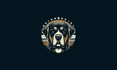 head dog angry with star vector mascot design - obrazy, fototapety, plakaty