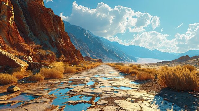 Dry Desert Cartoon Background Hot Endless, Wallpaper Pictures, Background Hd