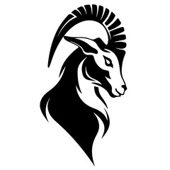  Goat logo, symbol of Greece, Rome, and Egypt, symbol of fertility and abundance - obrazy, fototapety, plakaty