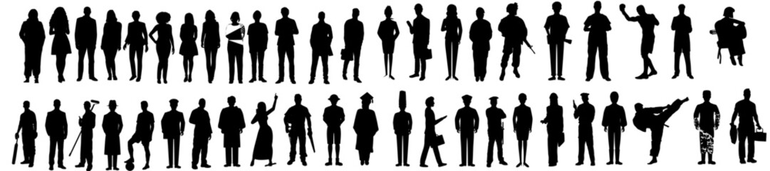 silhouette of group of people