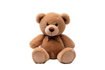 Brown teddy bear isolated on transparent background. Valentine's gift. Anniversary's gift. Birthday's gift. Happy Valentine's Day.