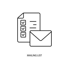 mailing list concept line icon. Simple element illustration. mailing list concept outline symbol design.