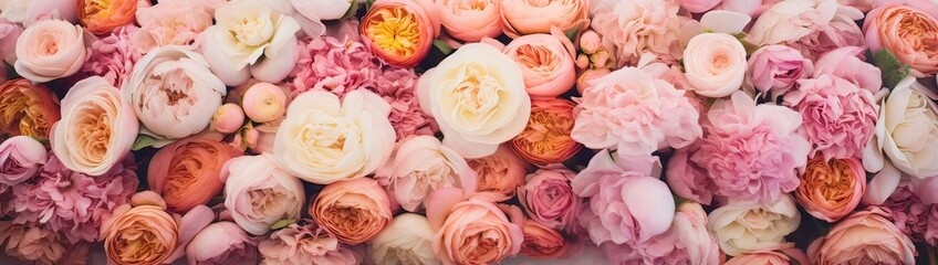 wedding bouquet with rose bush, Ranunculus asiaticus as a background