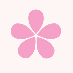 Sakura flower: nature simple vector design with pink color and white background