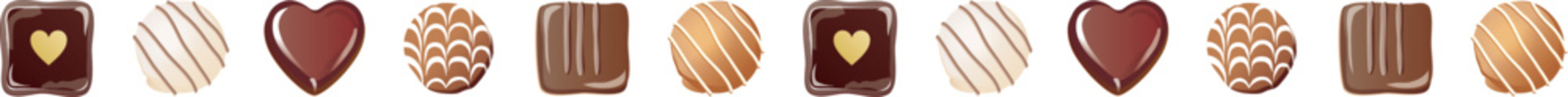 バレンタインデーのチョコレートのラインイラスト