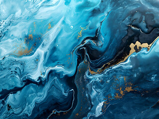 Abstract blue marble wallpaper background , Abstract illustration in the style of liquid acrylic