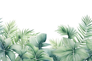 Fototapeta na wymiar tropical leaves green palm and tropical leaves, in the style of matte drawing