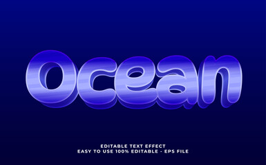 Vector ocean editable font. typography template text effect. lettering vector illustration logo