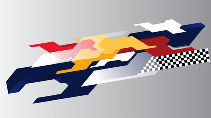 Racing car signature strips. Automotive sport background wallpaper with checkered effects - obrazy, fototapety, plakaty