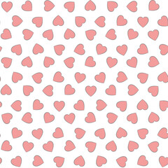 valentines day. hearts outline. vector seamless pattern. wedding repetitive background. fabric swatch. wrapping paper. greeting card design template