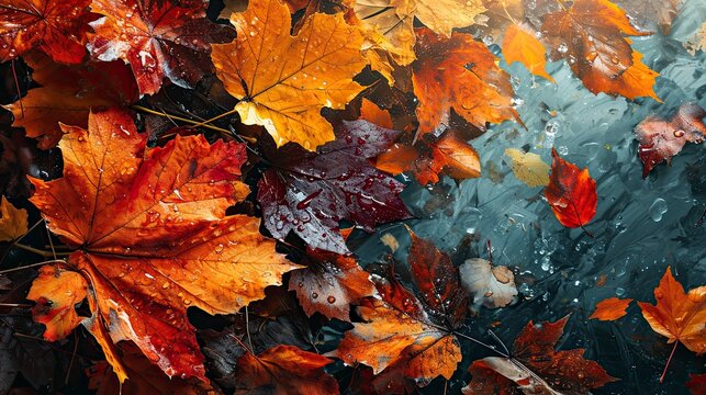Panorama Autumn Colorful Watercolour Background, Wallpaper Pictures, Background Hd