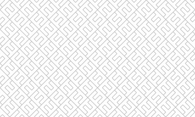 Grey F shapes in rhombus seamless pattern. Vector Repeating Texture.
