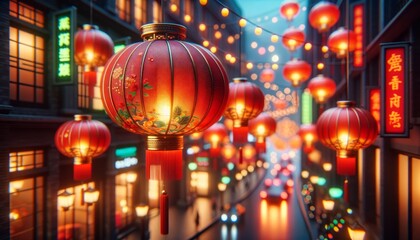 A Magical Night Alight with Colorful Lanterns for Mid-Autumn Festival Generate Image