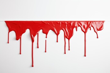 red paint dripping down a white wall