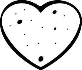 Primitive Heart with Dots for Valentines Day Hand Drawn Illustration