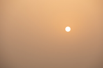 Roofji Mountain, Lu'an City, Anhui Province - The sun in the orange sky