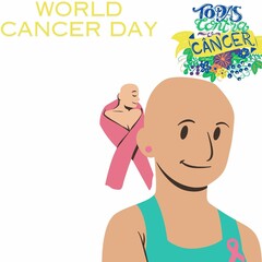 Illustration design of World Cancer Day or logos for world cancer campaign.