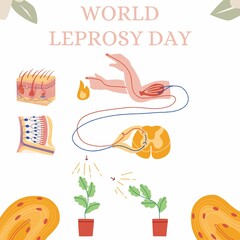 Illustration design of World Leprosy Day or logos for World Leprosy Fight Day.