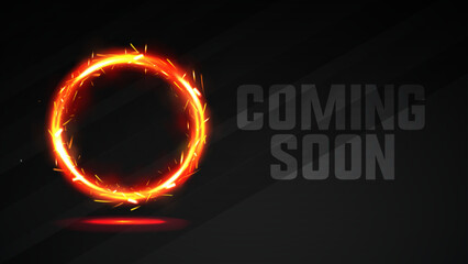 Futuristic Coming Soon Banner with Circular Brilliance and Modern Typography 
