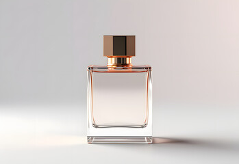 Modern minimalist perfume bottle design, isolated. Mockup on a light background.