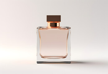 Modern minimalist perfume bottle design, isolated. Mockup on a light background.
