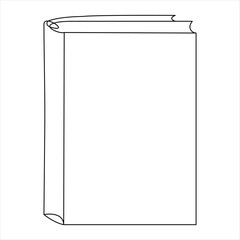 Continuous single line open book art drawing vector style illustration