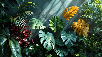 Vector Tropical Vertical Banners Set Monstera, Wallpaper Pictures, Background Hd