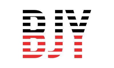 BJY three initial letter iconic line negative space minimal logo design vector template. monogram, abstract, wordmark, business, typography, minimalist, brand, company, flat, modern, unique, simple