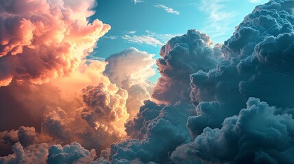 Vertical Posters Set Fluffy Clouds Weather, Wallpaper Pictures, Background Hd