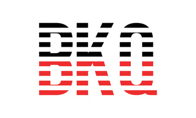 BKQ three initial letter iconic line negative space minimal logo design vector template. monogram, abstract, wordmark, business, typography, minimalist, brand, company, flat, modern, unique, simple