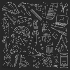 Engineer Equipment Doodle Vector I illustration Art