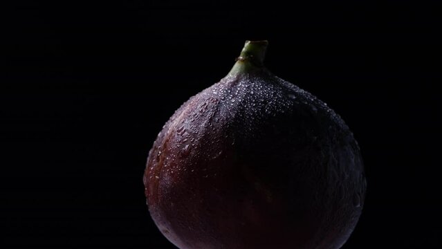 Fresh fig with a dark background.