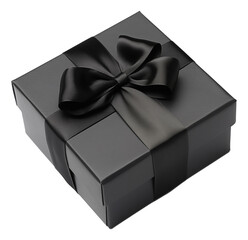 Black gift box isolated.