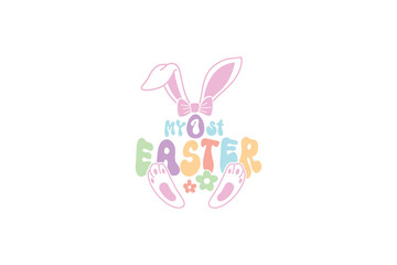 My first easter Happy Easter Day Typography T shirt design