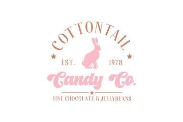 Obraz premium Cottontail Candy Co Happy Easter Day Typography T shirt design