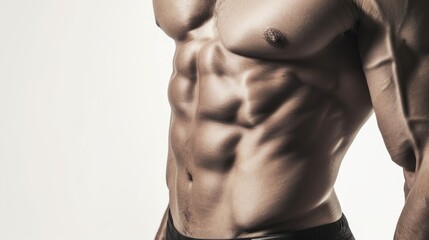 Ripped abs on a man, reflecting hard work in fitness training.