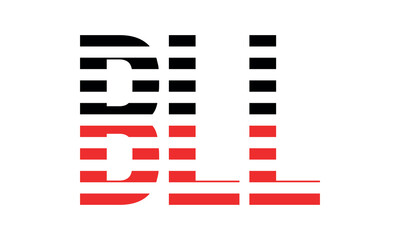 BLL three initial letter iconic line negative space minimal logo design vector template. monogram, abstract, wordmark, business, typography, minimalist, brand, company, flat, modern, unique, simple