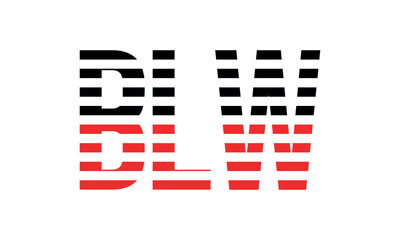 BLW three initial letter iconic line negative space minimal logo design vector template. monogram, abstract, wordmark, business, typography, minimalist, brand, company, flat, modern, unique, simple