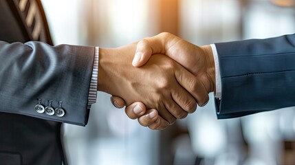 Businessman shake hands and get to know each other before they start talking about business.Bussiness,working, success concept 