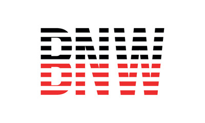 BNW three initial letter iconic line negative space minimal logo design vector template. monogram, abstract, wordmark, business, typography, minimalist, brand, company, flat, modern, unique, simple