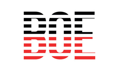 BOE three initial letter iconic line negative space minimal logo design vector template. monogram, abstract, wordmark, business, typography, minimalist, brand, company, flat, modern, unique, simple