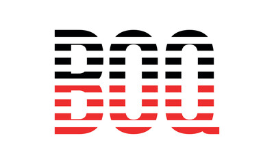 BOQ three initial letter iconic line negative space minimal logo design vector template. monogram, abstract, wordmark, business, typography, minimalist, brand, company, flat, modern, unique, simple