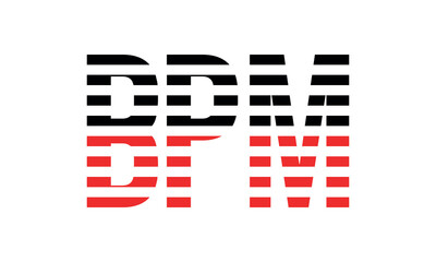 BPM three initial letter iconic line negative space minimal logo design vector template. monogram, abstract, wordmark, business, typography, minimalist, brand, company, flat, modern, unique, simple