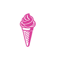 Pink Ice Cream Illustration