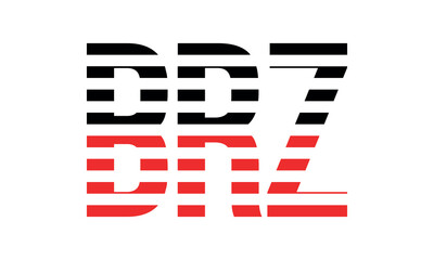 BRZ three initial letter iconic line negative space minimal logo design vector template. monogram, abstract, wordmark, business, typography, minimalist, brand, company, flat, modern, unique, simple